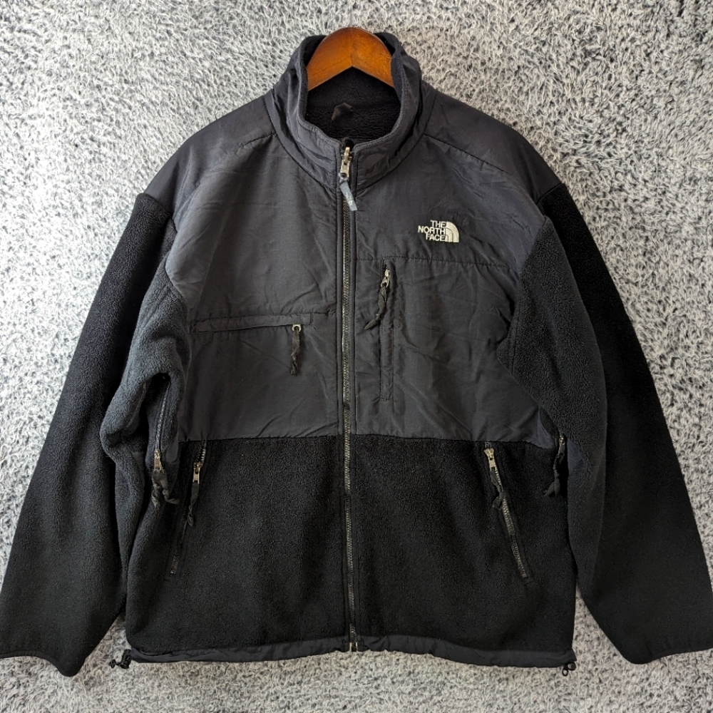 The North Face Jacket Mens XL Black Fleece Denali Full Zip Pockets Hiking